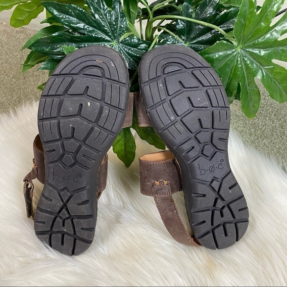 B.O.C: Born Concept Berries Velcro Slingback Genuine Leather Sandals Brown 6 - Picture 8 of 9